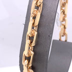 14k Yellow Gold Fancy Men's Chain Bracelet