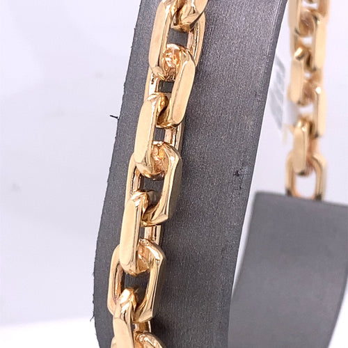 14k Yellow Gold Fancy Men's Chain Bracelet