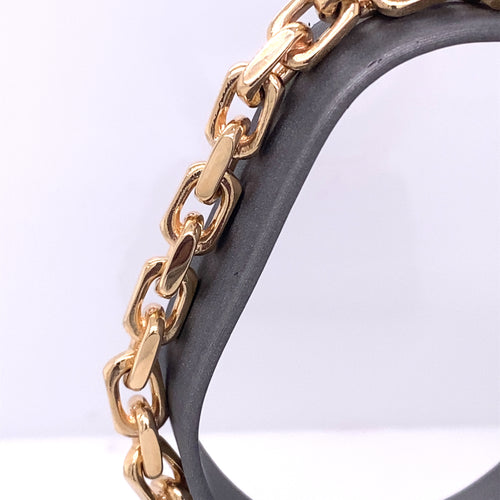 14k Yellow Gold Fancy Men's Chain Bracelet