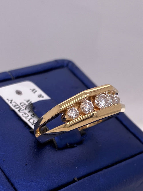 14k Yellow Gold 1.00 CT Diamond Men's Band
