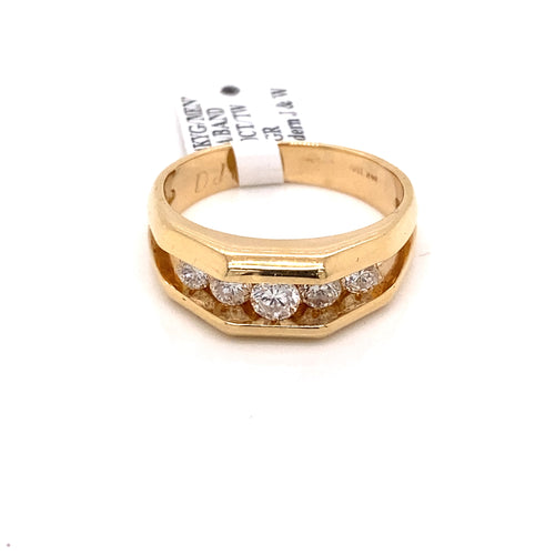 14k Yellow Gold 1.00 CT Diamond Men's Band