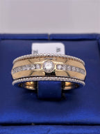 14k Two Tone Gold 0.58 CT Diamond Men's Fancy Band