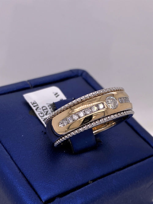 14k Two Tone Gold 0.58 CT Diamond Men's Fancy Band