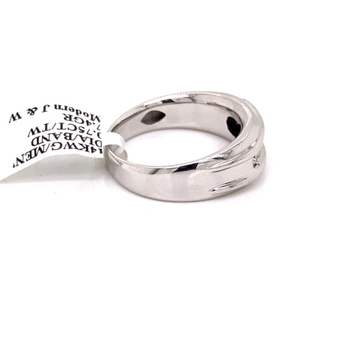 14k White Gold 0.75 CT Diamond Men's Band