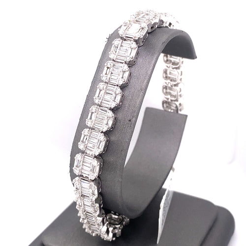 14k White Gold 9.50 CT Diamond Tennis Bracelet, S107016