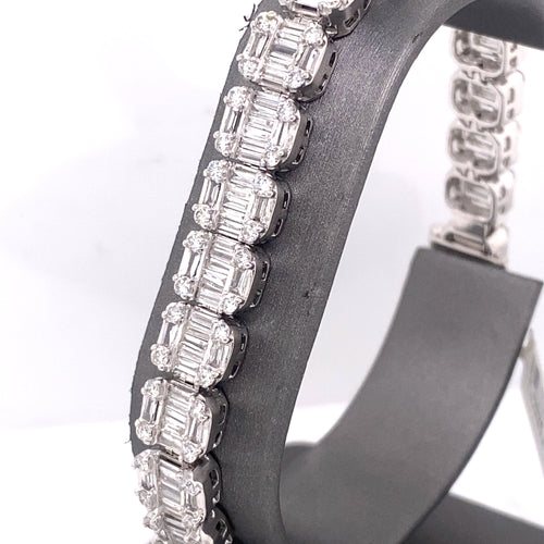 14k White Gold 9.50 CT Diamond Tennis Bracelet, S107016
