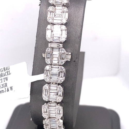 14k White Gold 9.50 CT Diamond Tennis Bracelet, S107016
