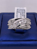 14k White Gold 0.65 CT Diamond Men's Wedding Band