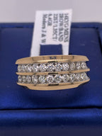 14k Yellow Gold 1.35 CT Diamond 2 Row Men's Wedding Band