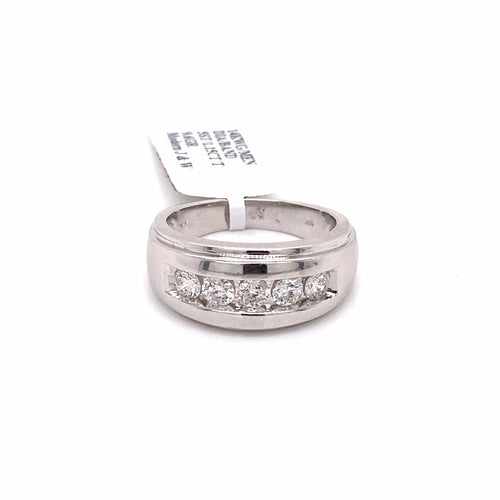14k White Gold 1.15 CT Diamond Men's Wedding Band