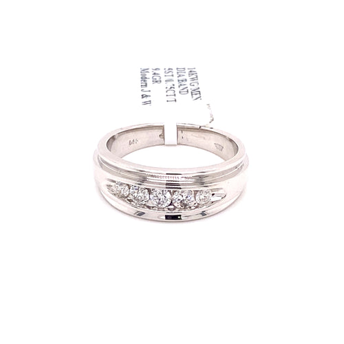 14k White Gold 0.75 CT Diamond Men's Wedding Band