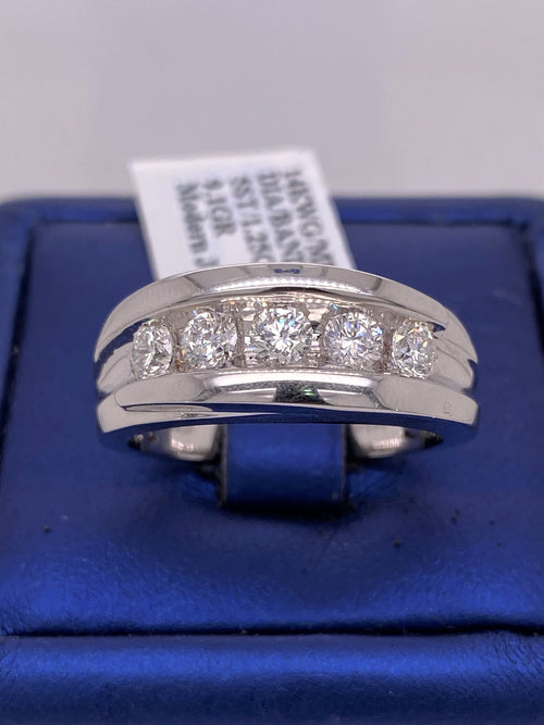 14k White Gold 1.25 CT Diamond Wedding Band