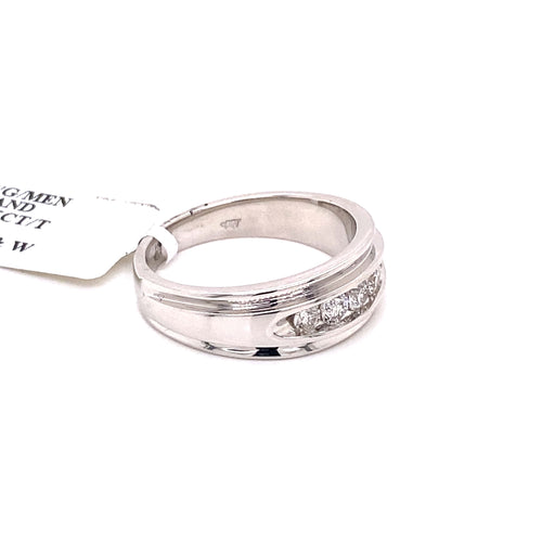 14k White Gold 0.75 CT Diamond Men's Wedding Band