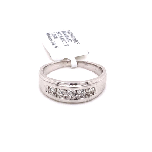 14k White Gold 0.65 CT Diamond Wedding Band