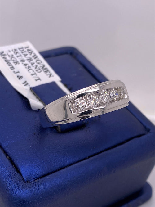 14k White Gold 0.65 CT Diamond Wedding Band