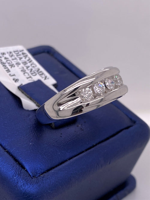 14k White Gold 0.70 CT Diamond Wedding Band