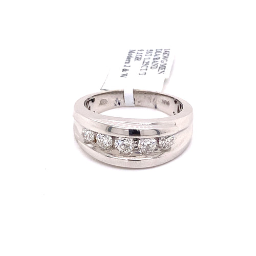 14k White Gold 1.25 CT Diamond Wedding Band
