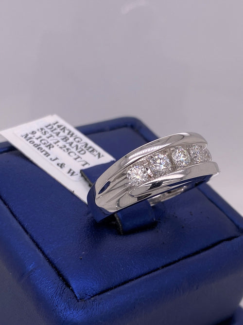 14k White Gold 1.25 CT Diamond Wedding Band