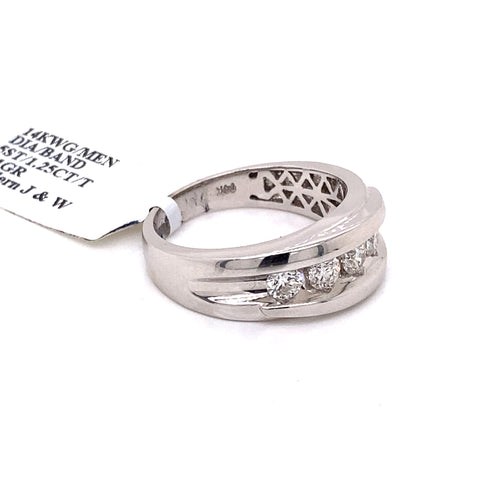 14k White Gold 1.25 CT Diamond Wedding Band