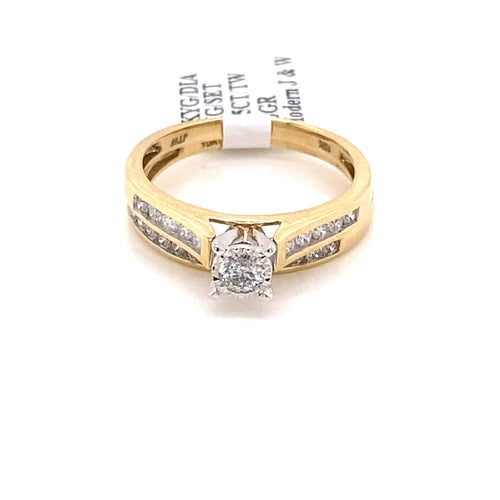 10k Yellow Gold 0.75 CT Diamond Engagement Ring Set
