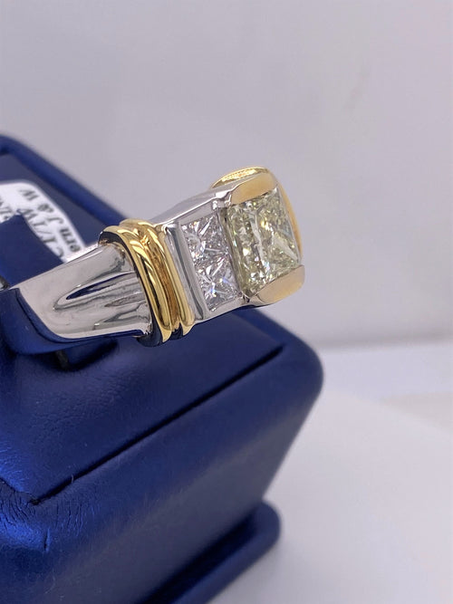18k Two Tone Gold 4.00 CT Diamond Men's Ring