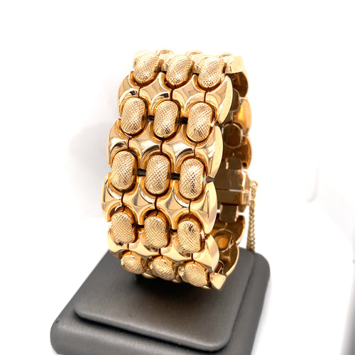 Estate 18k Rose Gold Ladies Wide Bracelet, S107089