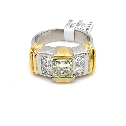 18k Two Tone Gold 4.00 CT Diamond Men's Ring