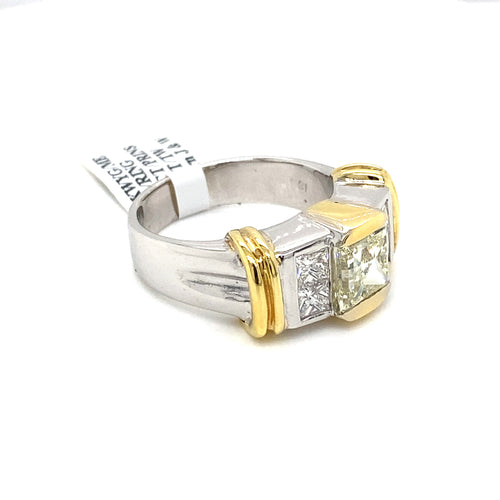 18k Two Tone Gold 4.00 CT Diamond Men's Ring