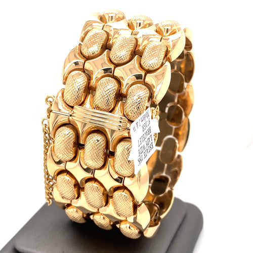 Estate 18k Rose Gold Ladies Wide Bracelet, S107089