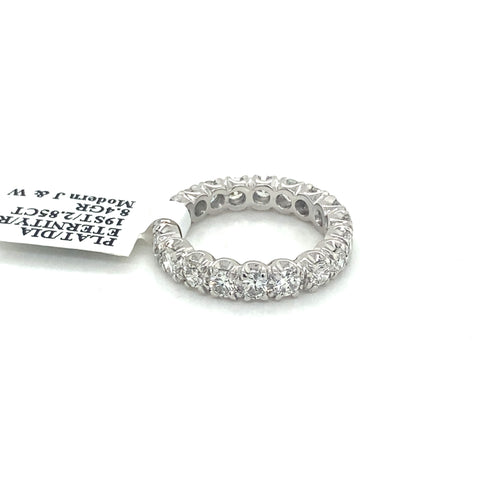 Platinum 2.85 CT Diamond Eternity Wedding Band