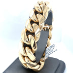 14k Yellow Gold Miami Cuban Link Men's Bracelet, S107155