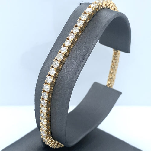 14k Yellow Gold 7.00 CT Diamond Tennis Bracelet