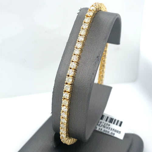 14k Yellow Gold 7.15 CT Diamond Tennis Bracelet, S107159