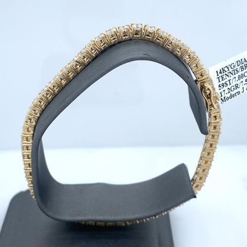 14k Yellow Gold 7.00 CT Diamond Tennis Bracelet