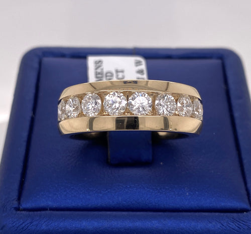 14k Yellow Gold 2.00 CT Diamond Men's Wedding Band