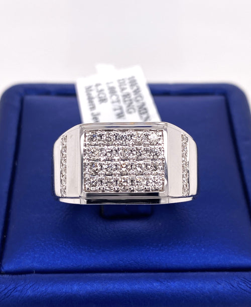 10k White Gold 1.00 CT Diamond Men's Ring