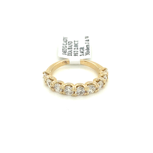 14k Yellow Gold 2.00 CT Diamond Ladies Wedding Band