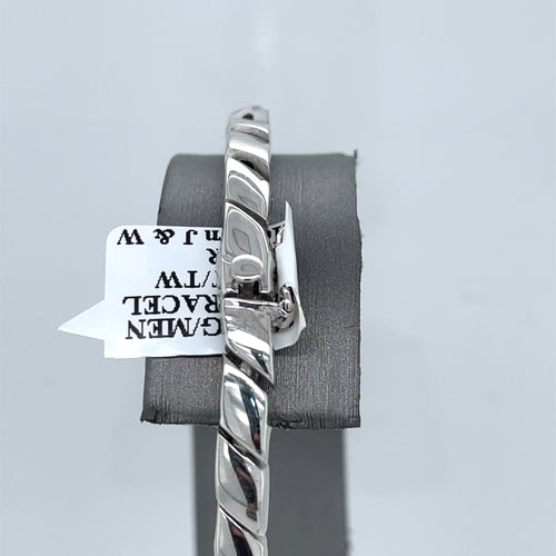 14k White Gold Men's Diamond Bracelet, S107208