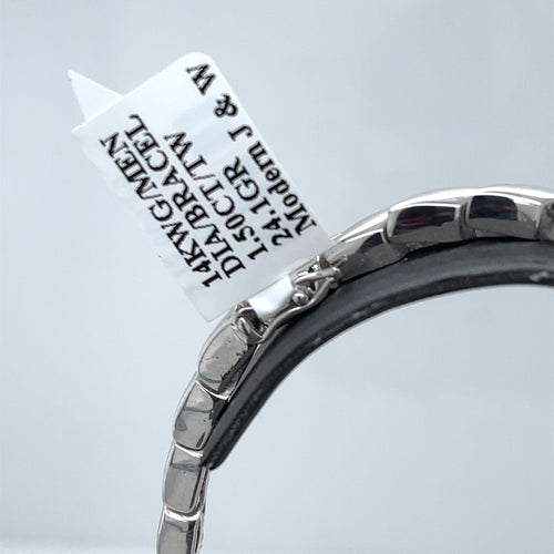 14k White Gold Men's Diamond Bracelet, S107208