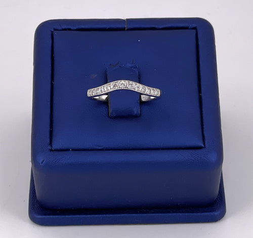 14K White Gold 0.35 CT Diamond Ladies Curve Band