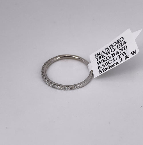 18K White Gold 0.50 CT Diamond Wedding Band