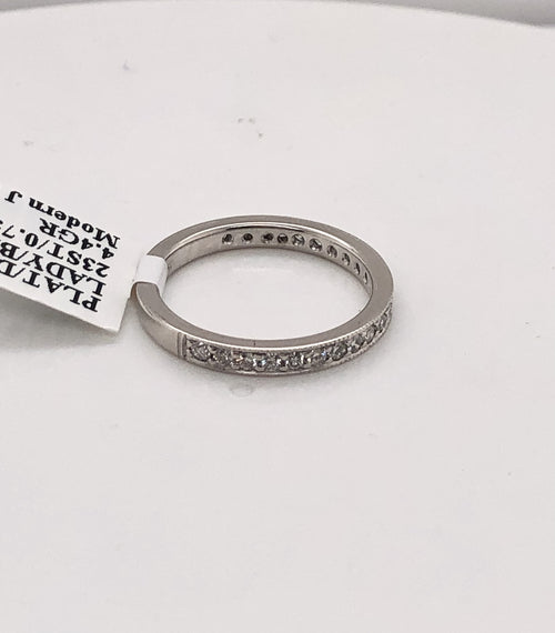 Platinum 0.75 CT Diamond Ladies Wedding Band, 4.4g, Size 7