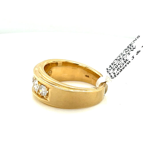 14k Yellow Gold 1.50 CT Diamond Men's Wedding Band, 11.0g, Size 8.5