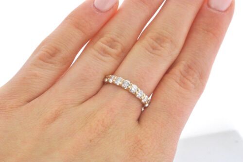 14k Yellow Gold 1.45 CT Diamond Shared Prong Ladies Band, 2.6gm, Size 6,