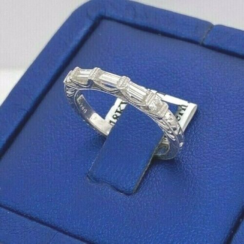 Fancy 18k White Gold 0.50 CT Baguette Diamond Ladies Band, 2.8gm,