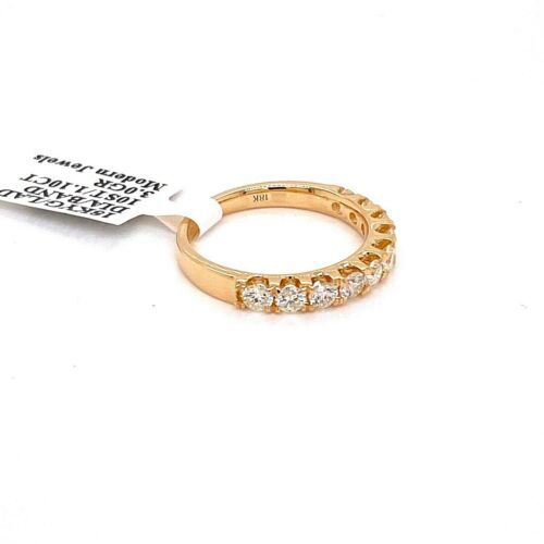 18k Yellow Gold 1.10 CT Diamond Shared Prong Wedding Band, 3gm Size 6.25 =
