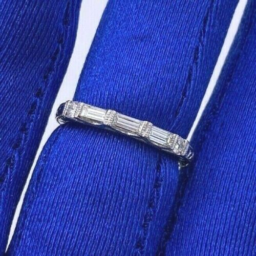 Fancy 18k White Gold 0.50 CT Baguette Diamond Ladies Band, 2.8gm,