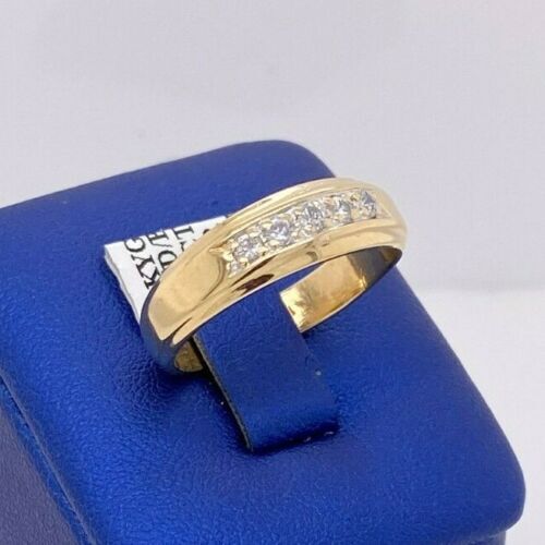 14k Yellow Gold 0.25 CT Diamond Ladies Wedding Band, 5gm, Size 9.5