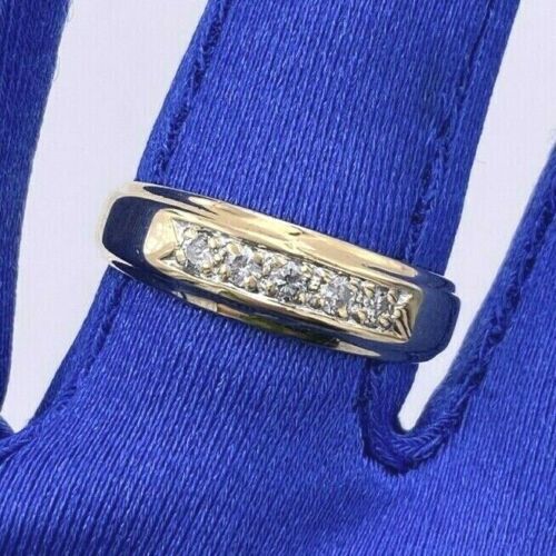 14k Yellow Gold 0.25 CT Diamond Ladies Wedding Band, 5gm, Size 9.5
