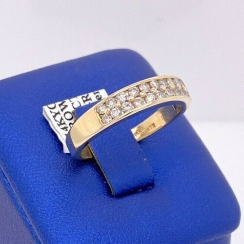 14k Yellow Gold 0.50 CT Diamond 2 Row Lady Band, 4.1 g,